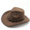 Male And Female Couples Hats Ethnic Style Suede Western Cowboy Top Hat