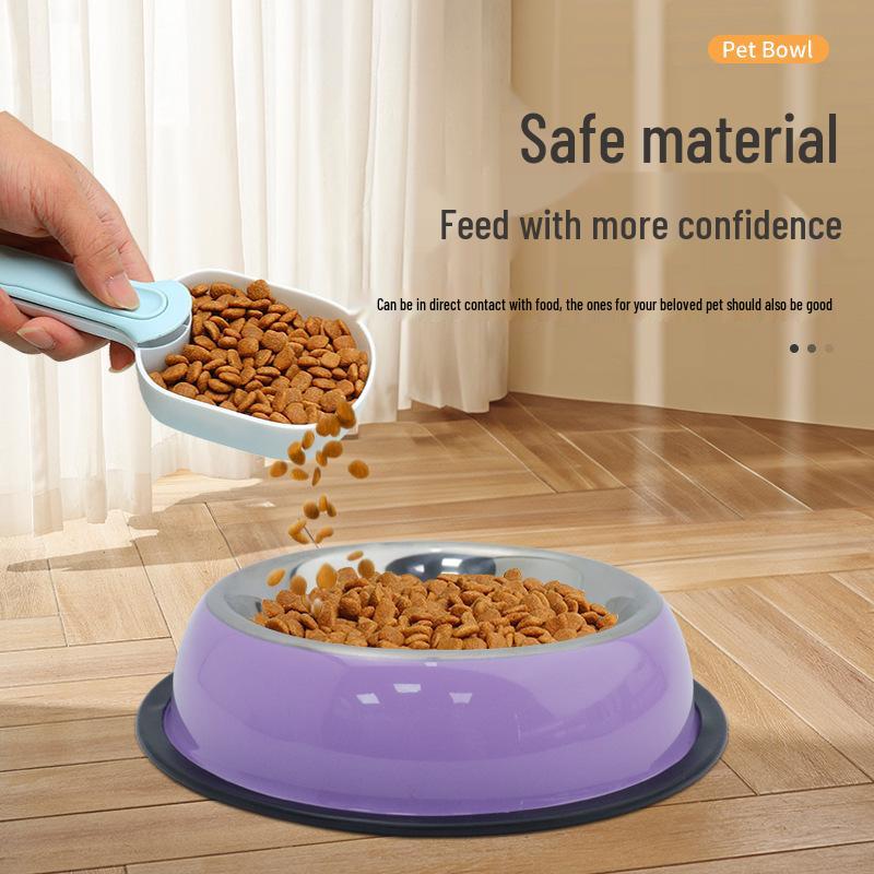 Stainless Steel Anti-Slip Anti-Tip Slow Feeder Pet Bowl for Cats and Dogs - Large Capacity