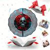 Kaijit - 1pc Mandala Inspired 2D Rose Skull Pattern Wind Spinning Wind Chime, Garden & Patio Decoration - Metal Hanging Ornament, No Battery Required