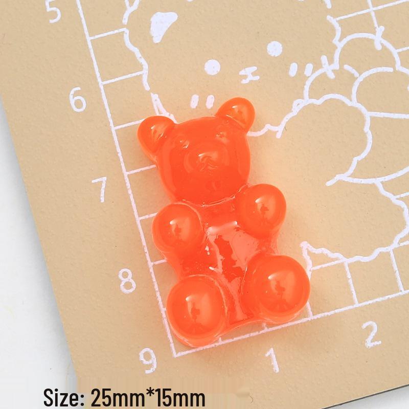 Large Translucent Bear Cartoon Cream Resin Charms for Crocs & DIY Jewelry Hair Clip Accessories