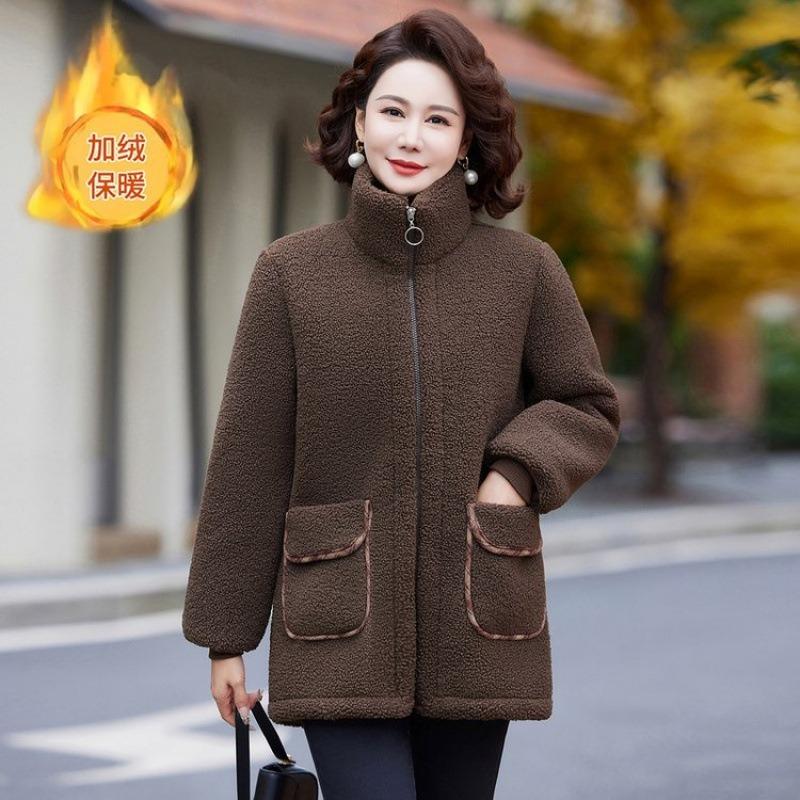 

Autumn and winter granular fleece padded jacket large size padded jacket new jacket women s fleece thickened top 5XL [Recommended 150-80 kg]