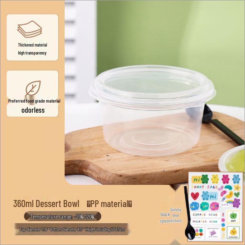 Takeout Plastic Dessert Bowls with Lids