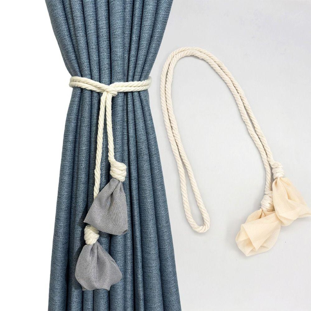 2PCS Minimalist Curtain Tieback Mesh Flower Curtains Tie Rope Ornament Curtain Buckle  Living Room