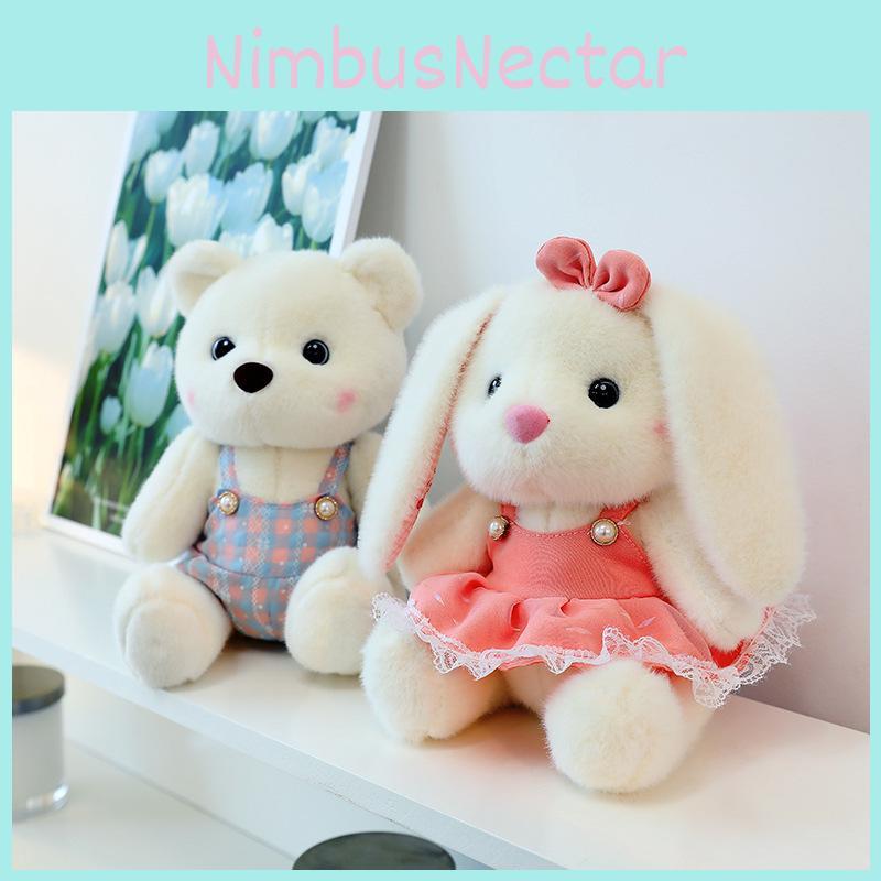 Lily Cute Bear With Floral Skirt Plush Rabbit Toy Dressup Doll Perfect Gift