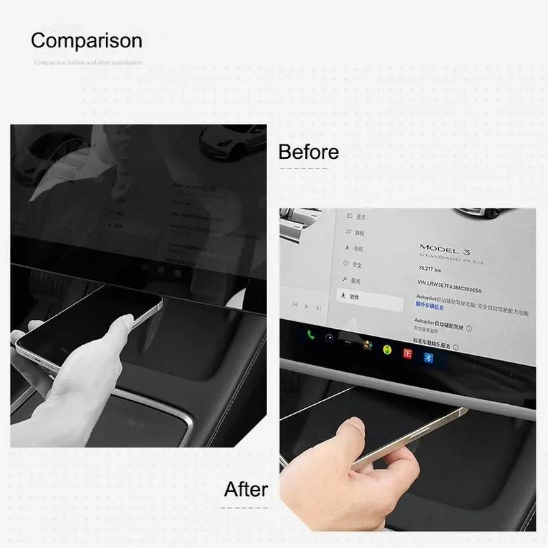 Screen Protector Frame Edge for Tesla New Model 3 Y Juniper Highland Display Protective Cover Sunglasses Case Card ETC Organizer