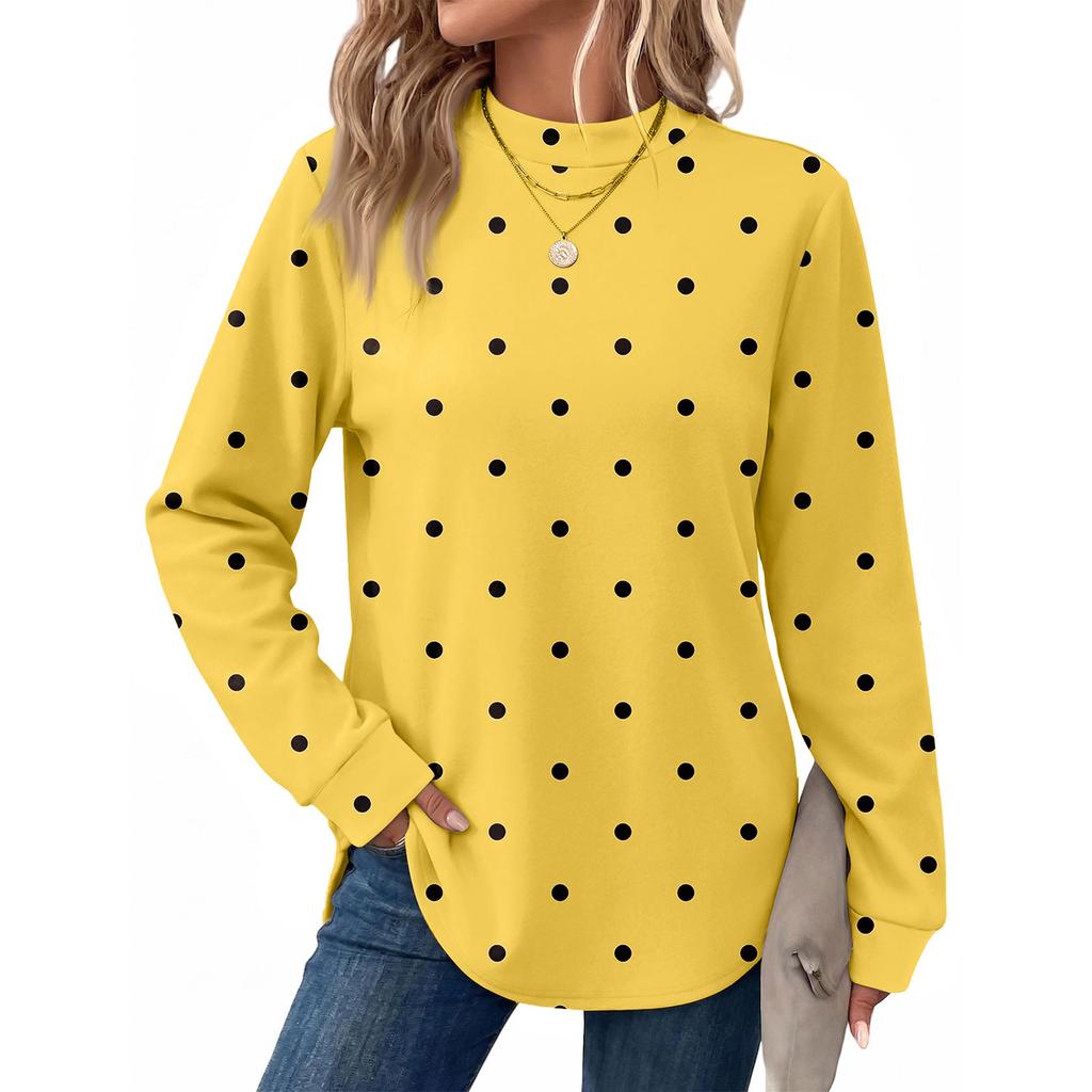 Damen Vintage Polka Dot Oberteil, Lässige Vielseitige Bluse für den Alltag