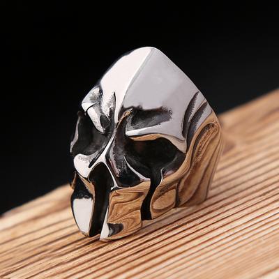 Vintage High Polished Spartan Helmet Rings For Men Women Punk Unique 316L Stainless Steel Nordic Viking Jewelry Gifts