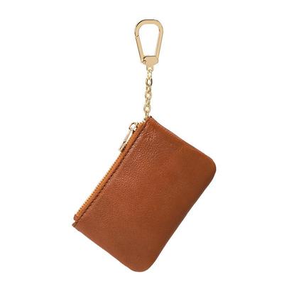 Women's Genuine Leather Coin Purse & Key Bag with Decorative Hanging Strap - Trendy Small Card Holder