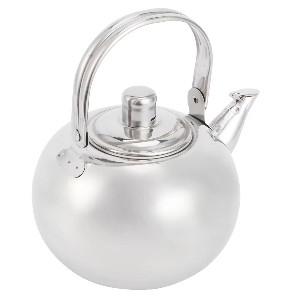 Tekanna i 304 rostfritt stål Platt botten Induktionsspis Vattenkokare Tekanna med filter Silver 14cm