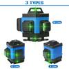 16/12/8 Line 360° 4D Horizontal Vertical Cross Spirit Level Measure Tool Kit Green Light Laser Level
