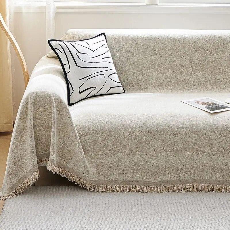 Double Sided Chenille Sofa Cover,All Seasons Blanket Sofa Towel,Living Room Sofa Cover,Anti-cat Scratch Cover