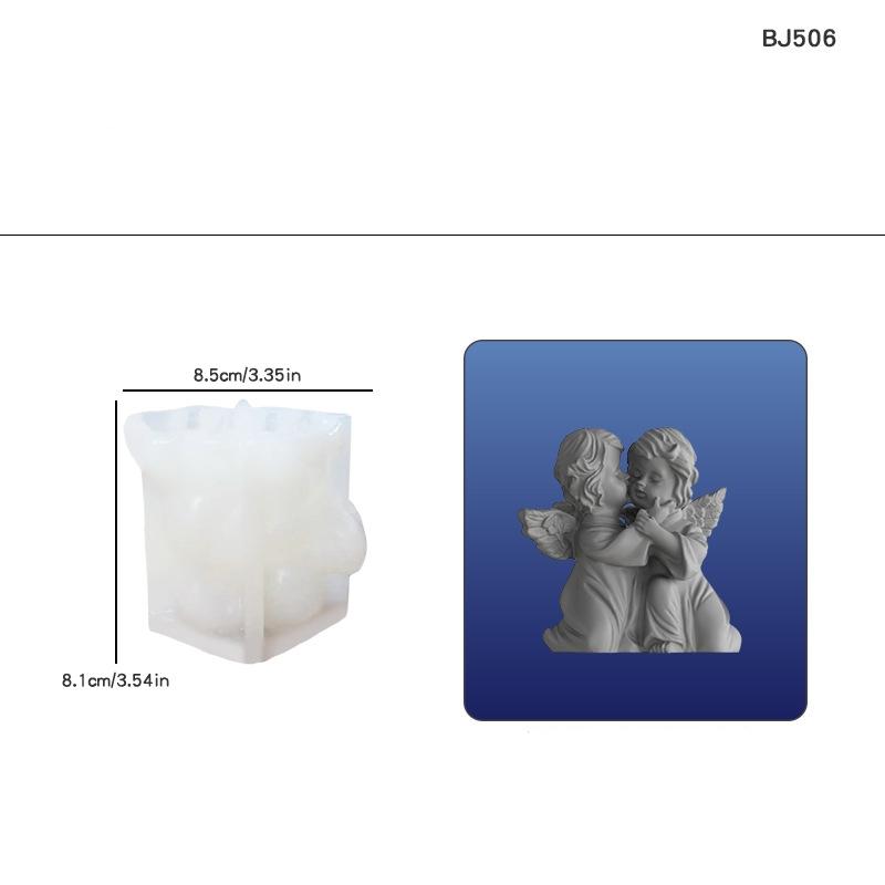 Epoxy Resin Flower Wreath Angel Girl Silicone Mold Creative DIY Angel Aromatherapy Candle Mold Home Decoration
