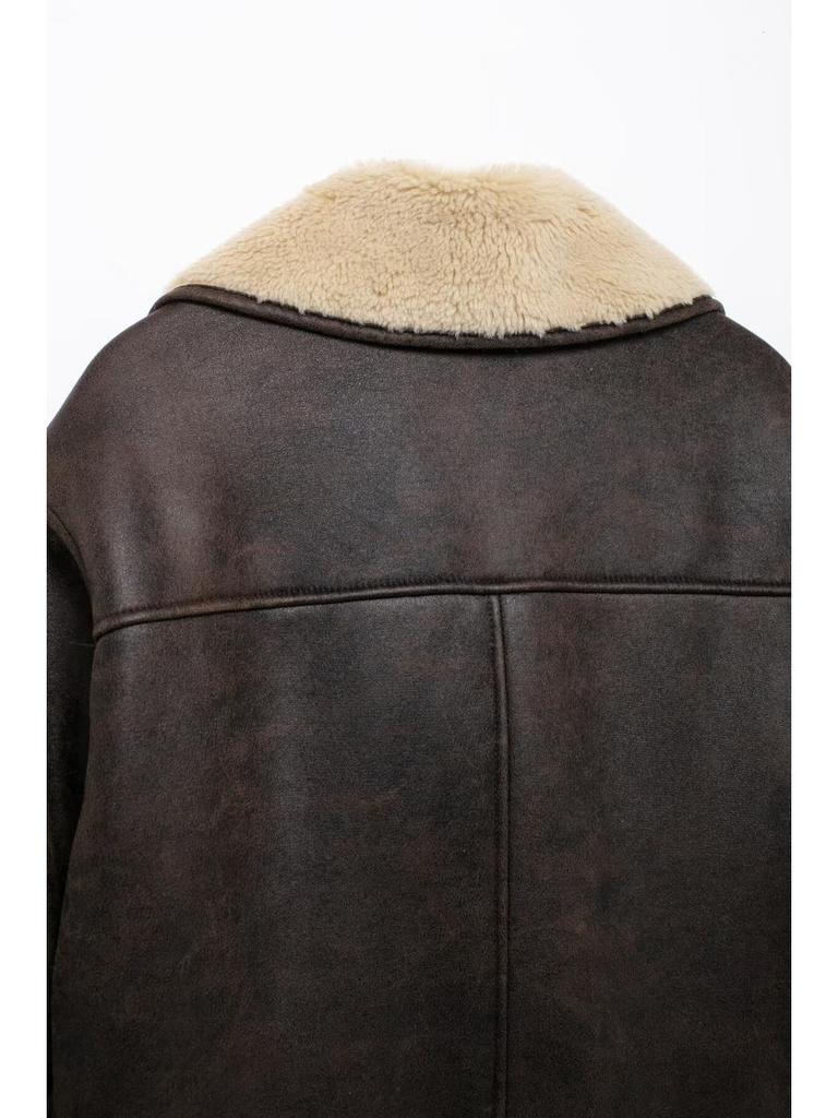 Palton de Damă Toamnă/Iarnă European & American din Shearling Dublu-Față - Modă Stradală 2023