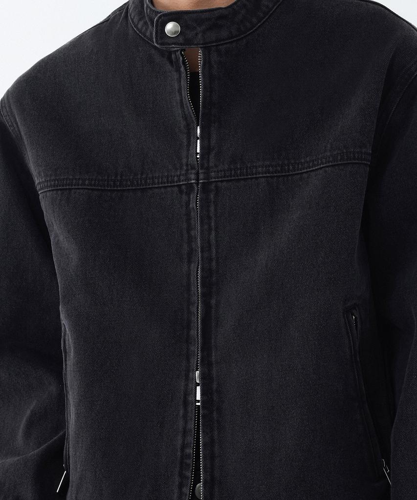 Musinsa Standard Denim Racer Jacket [Washed Black]