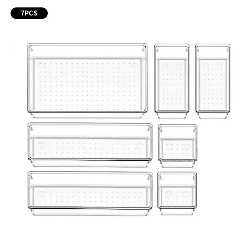 Acrylic Shelf Set with Cosmetic Organizer and Dorm Drawer Divider