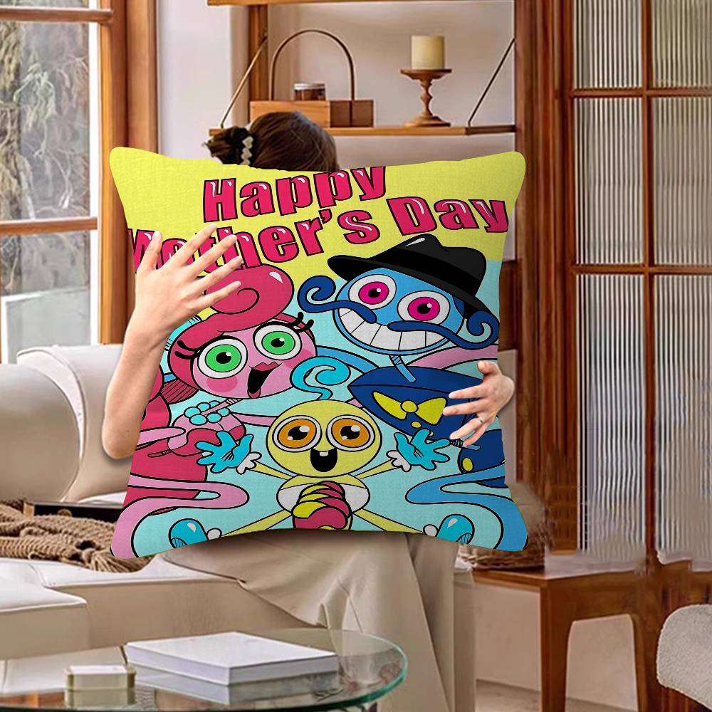 Anime P-Poppy P-Play T-Time Pillow Cushion Cover Pillowcase Living Room Sofa Home Decor