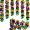 Garland Decorations,Green Gold Purple With Fleur--Lis Chunky Glittery Holiday Hanging Decorations For Carnival Parades Car Party Suppl