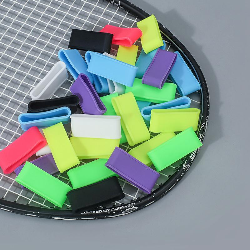 8 buc Inel de etanșare anti-alunecare din silicon Formă plată Mâner rachetă pickleball Overgrip Protecție capăt Banderolă fixare buclă