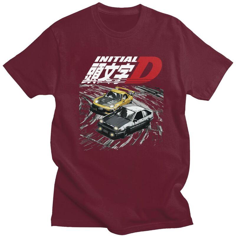 Custom Anime Mountain Racing Initial D T Shirts Men 100 Cotton Tees Tshirt Short Sleeve Tshirt Clothes
