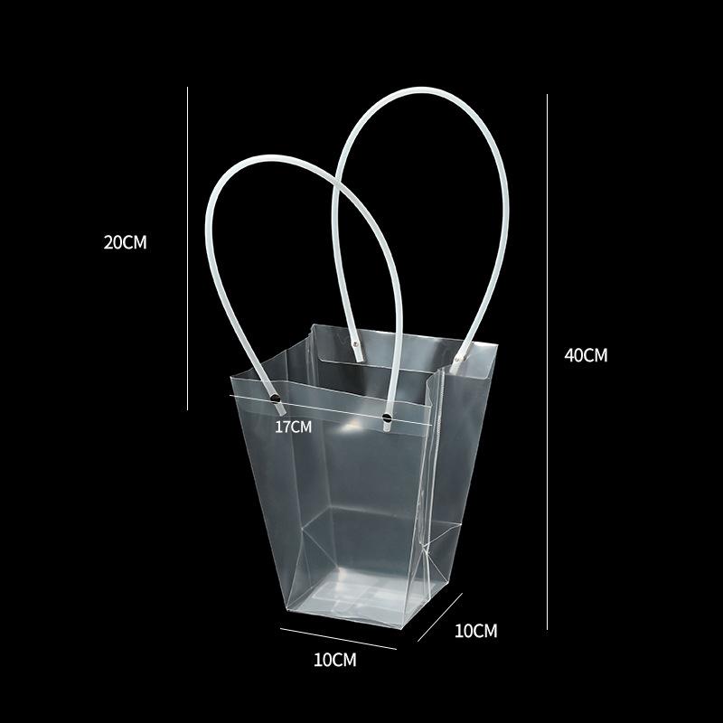 Duża, Średnia I Mała Przezroczysta Trapezowa Torba Tote Bukietowa Torba Materiały Florystyczne Prezent Prezent Torba na Kwiaty Torba Tote