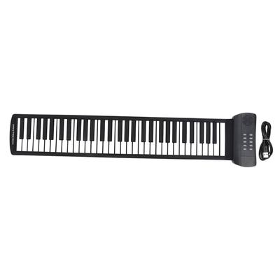 Piano enrollable de 61 teclas portátil 16 tonos 6 canciones de demostración compatible con salida de sonido de auriculares Mano electrónica