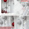 2D flat printing 2pcs Happy Christmas Party Curtains Christmas Red and Silver Ornaments Digital Printed Polyester Drapes Party &