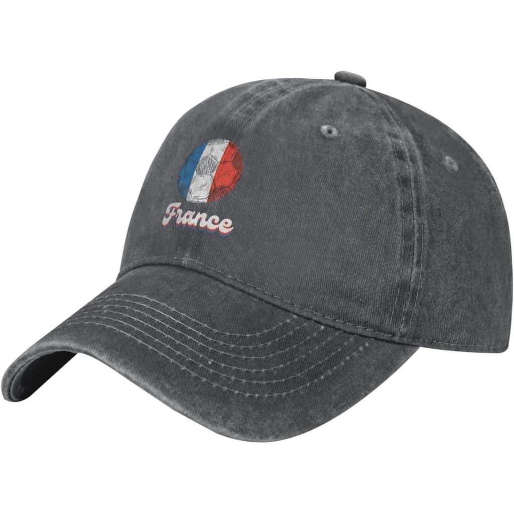 France Soccer Flag Washed Baseball Cap Vintage Cotton Sports Adjustable Dad Hat for Unisex