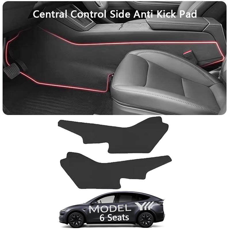 Car Central Control Side Extended Anti Kick Pad For Tesla Model YL 6-Seater / Y Juniper Leather Anti-dirty Protective Pad Cover