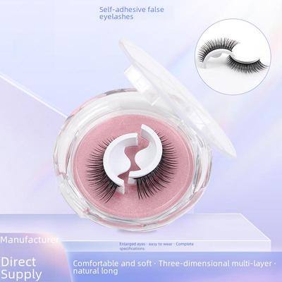 Wiederverwendbare selbstklebende künstliche Wimpern im natürlichen Stil mit Kristallbox