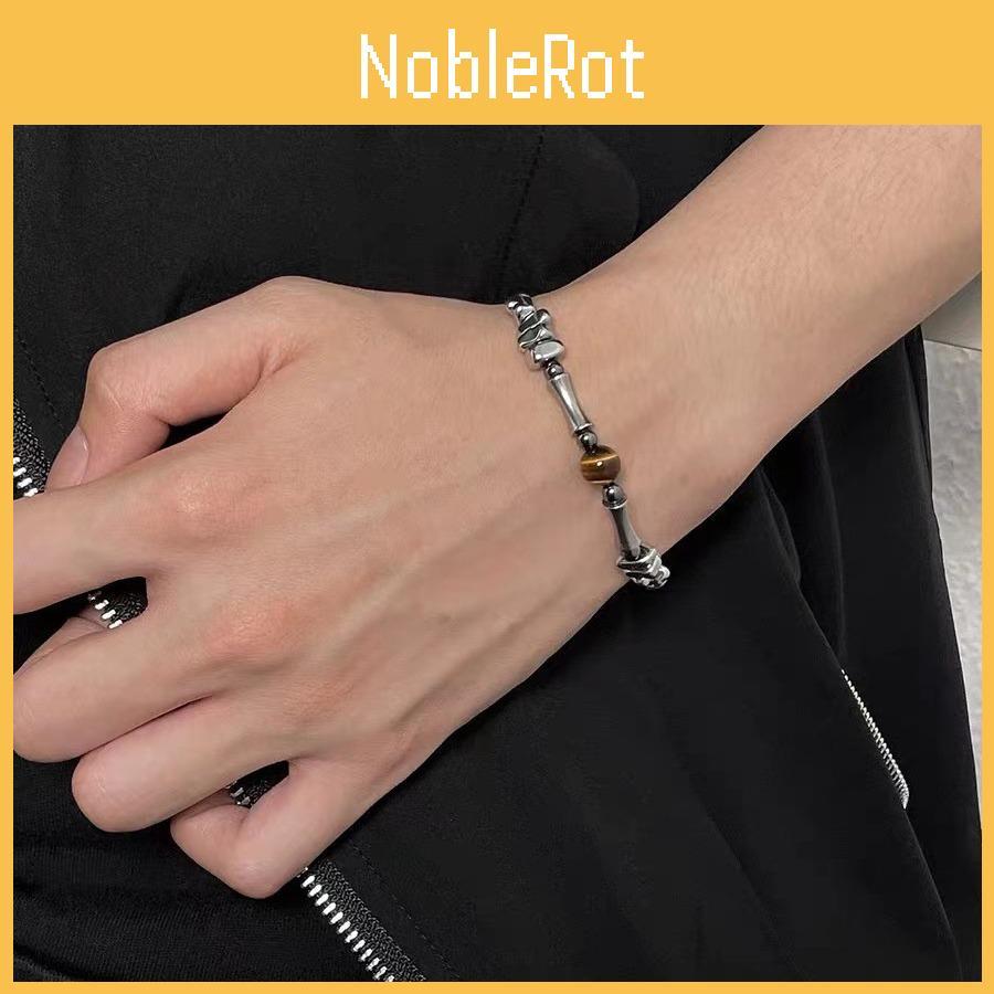 Titanium Bamboo Steel Section Bracelet Elegant Design For Men And Fashionable Women