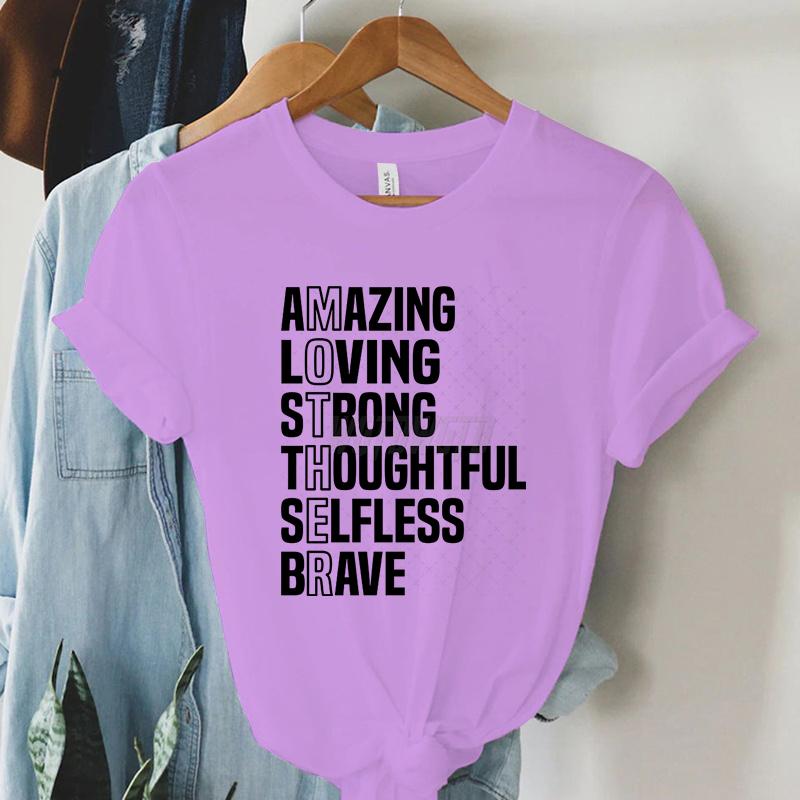 Mother Inspirational Quote Graphic T Shirts Gift for Mom Short Sleeve Tee Mom Life Tee Shirt Letter Print Mothers Day Tshirts
