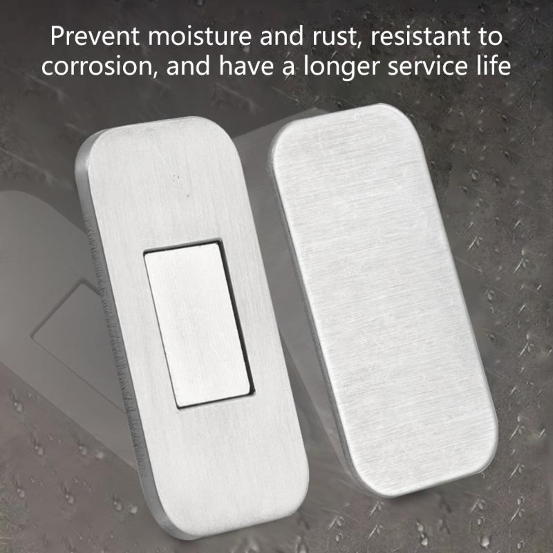 Durability Stainless Steel Door Stoppers for Cabinets Powerful Magnets Wardrobe Adhesive Mount Simple Setups