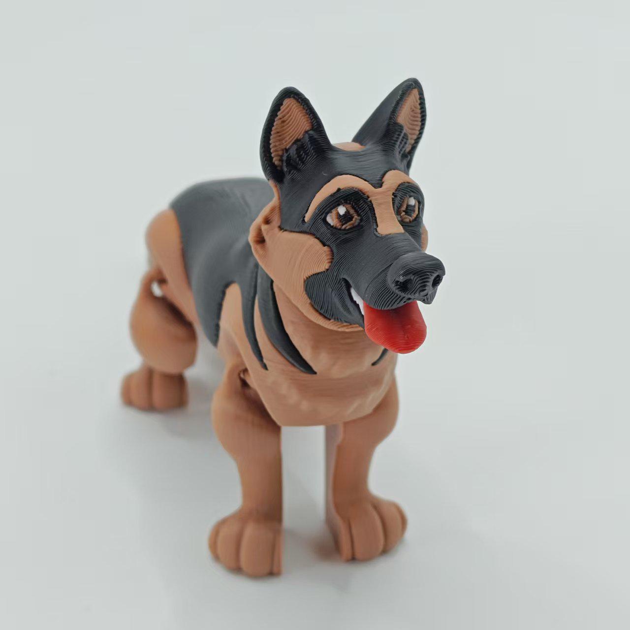 3D Printed German Shepherd Puppy Desktop Ornament - Realistic Home Décor Pet Toy Gift