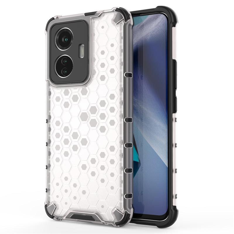 Shockproof Transparent Case For Vivo T1 Snapdragon 680 Honeycomb Armor Case Vivo T1 Snapdragon 680 Case Cover For Vivo T1 44W