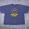 Boobies Make Me Smile Smiley Face Graphic Tee Mens 2XL Blue Short Sleeve Unisex T-Shirt