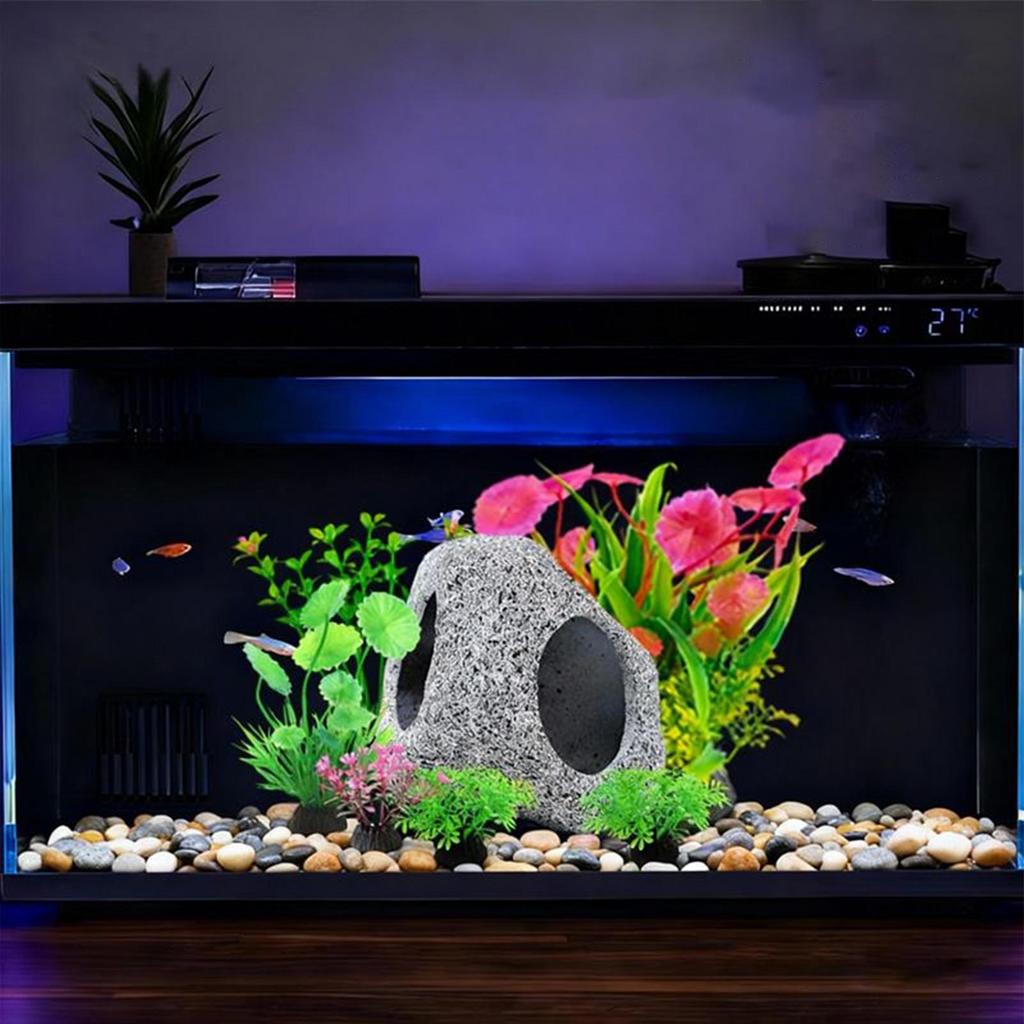 Aquarium Decorations Ceramic Artificial Plants Rock Ornament Fish Tank Plants For Aquatic Pets Betta Shrimp Guppy Freshwater