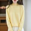 A New Style of Women's Autumn and Winter Hollowed-out Knitted Sweater Paired with A Base Layer A Pullover Long-sleeved and Semi-high-neck Sweater