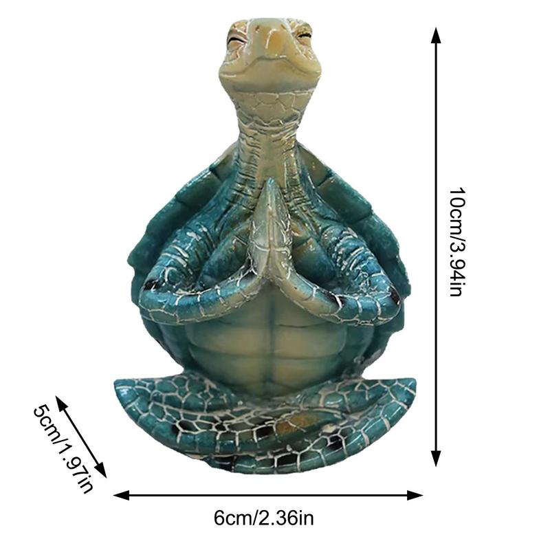 ER05604 Meeresschildkrötenfigur Meditierende Schildkrötenstatue Zen Yoga Schildkröten Miniaturskulptur Meeresschildkröten Harzornament Hausgarten