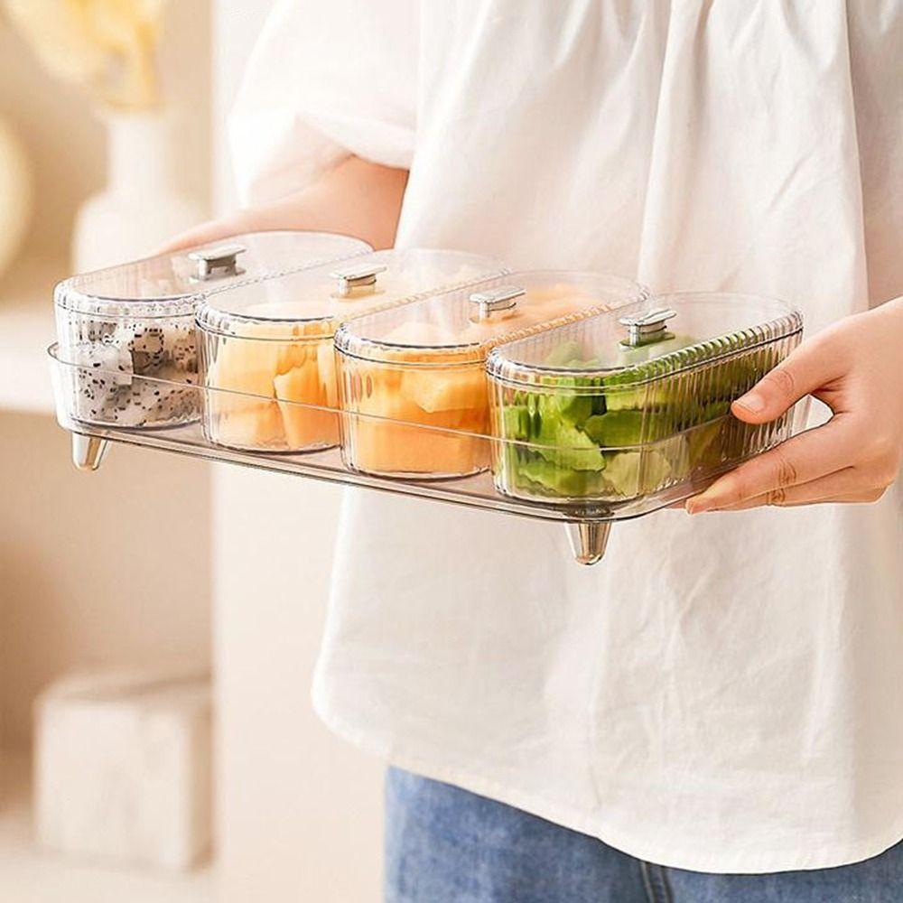 Dustproof Divided Serving Tray Moisture-proof Dessert Container Snack Dry Fruit Tray  Living Room