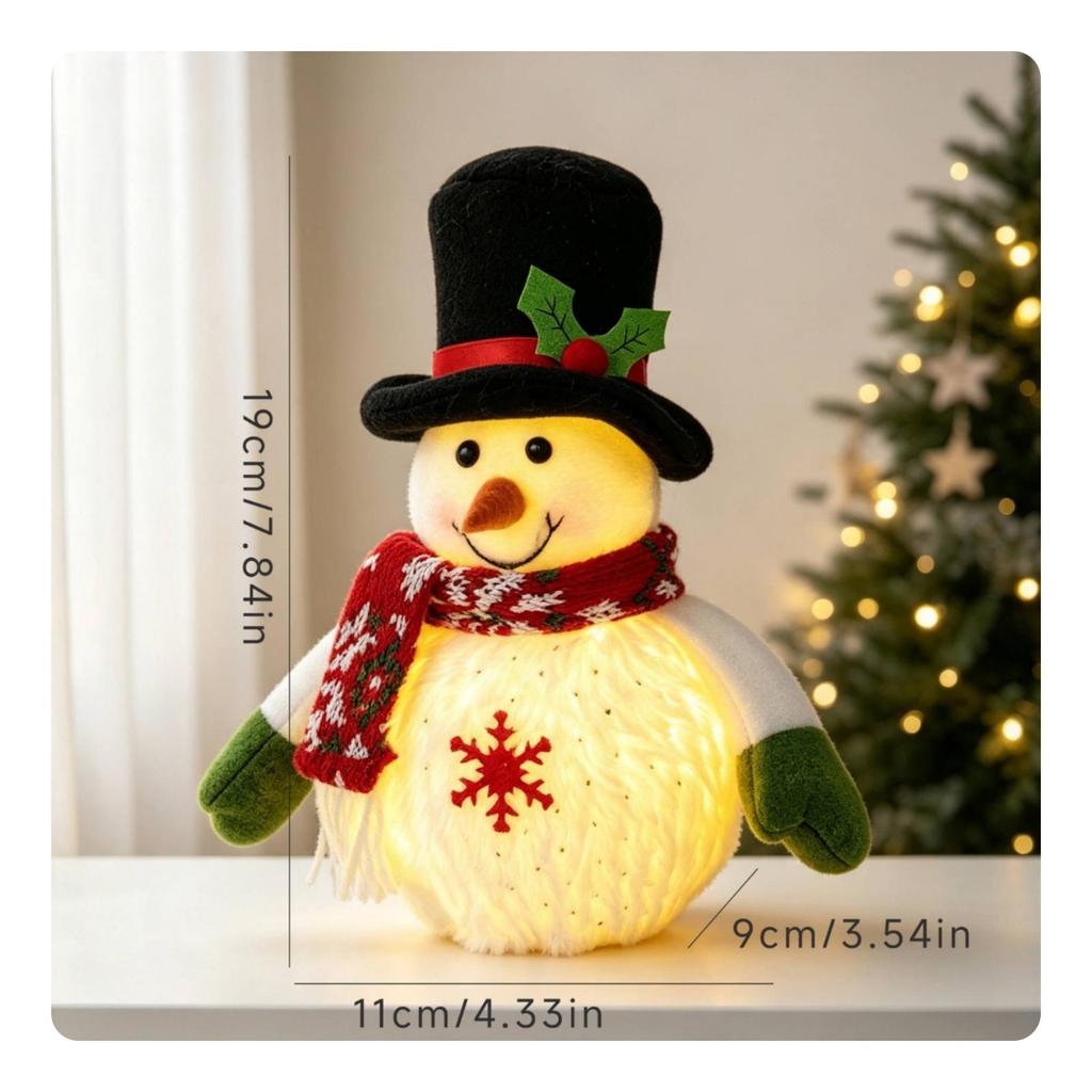 Lighted Snowman Tabletop Figurine Indoor for Window Displays, Mantels