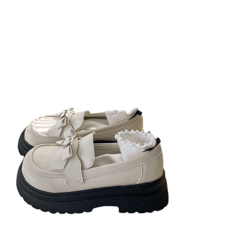 Leather Shoes White Mary Jane Little Girl British Style Japanese Shoes Cute Versatile Round Head Student Single Shoes Hot