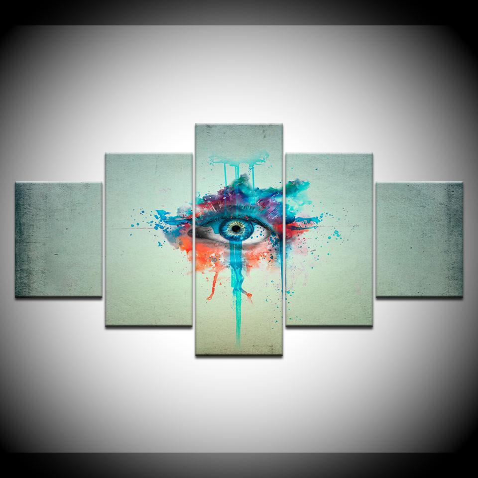 Canvas Painting Colorful eyes 5 Pieces Wall Art Painting Modular Wallpapers Poster Print for living room Home Decor
