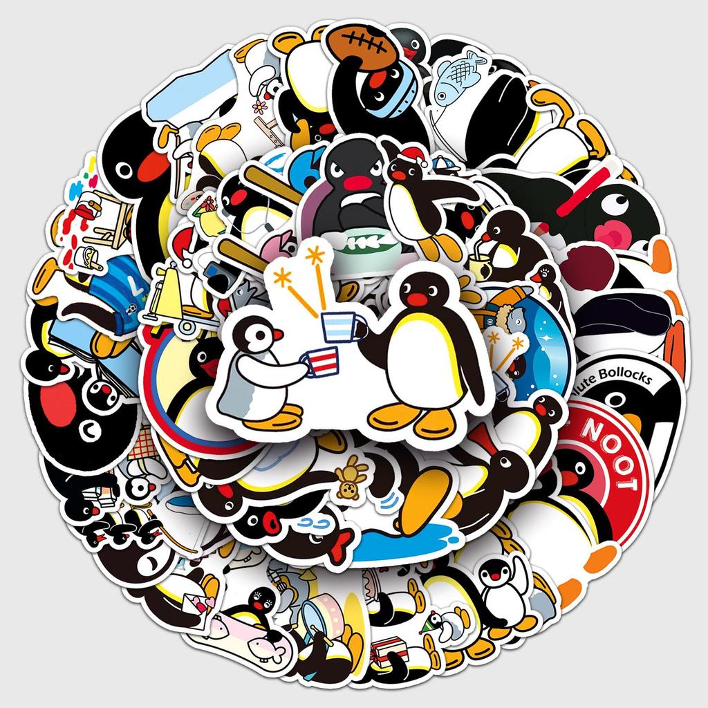 50pcs Pingu Family Penguin Stickers: Cute Decor for Water Cups & Phone Cases