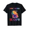 Capybara Saying Dont Worry Be Capy Watercolour Design T Shirt Vintage Washed Top For Everyday Wear Comfortable Stretched
