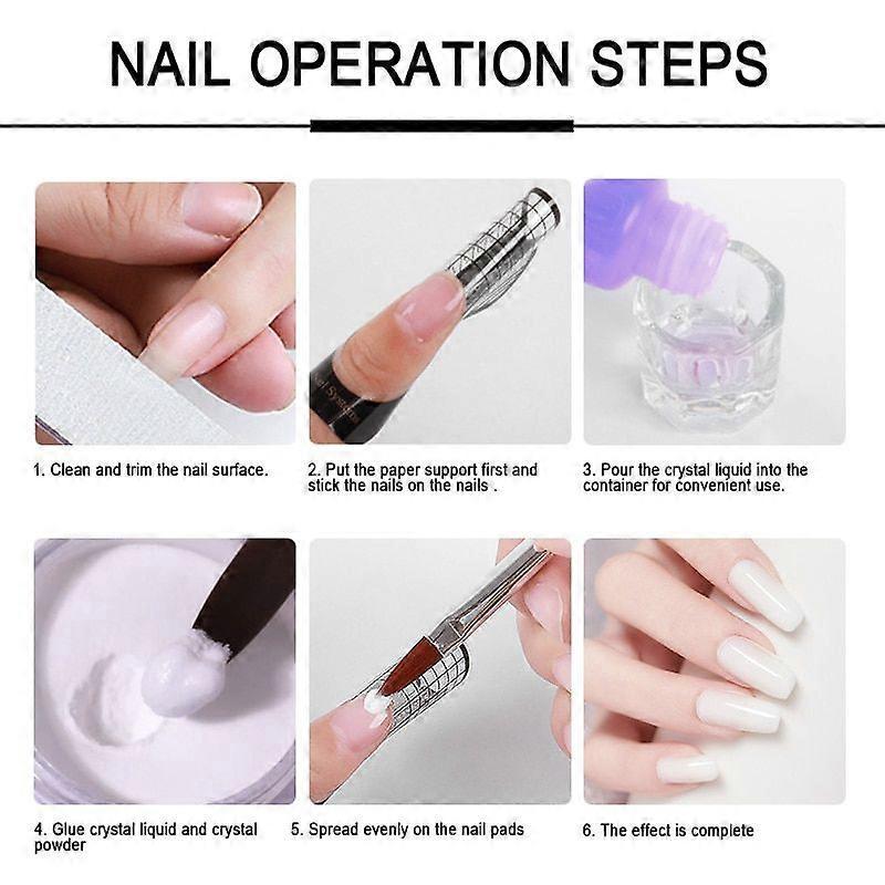 Acrylic powder Set Nail Kit 3 Colors Carving Nail Art Gel For Extension Manicure Tools Set