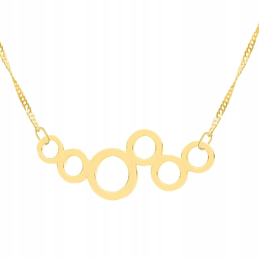 Gold Necklace with Circles Geometric Circles Silver 925