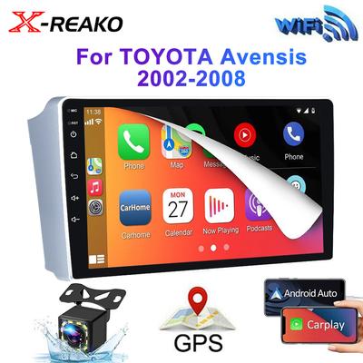 Radio para coche Carplay de 9 pulgadas con GPS, reproductor de vídeo multimedia, Android, WiFI, cámara de visión trasera, FM, estéreo, para Toyota Avensis 2002-2008