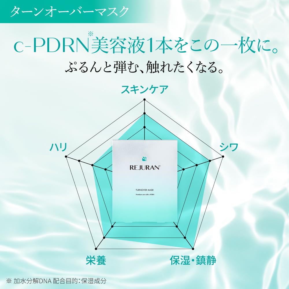 REJURAN Turnover Mask Firms Dry Skin Moisturizing Face Mask Pack Rejuran [Official] (5 Sheets) c-PDRN