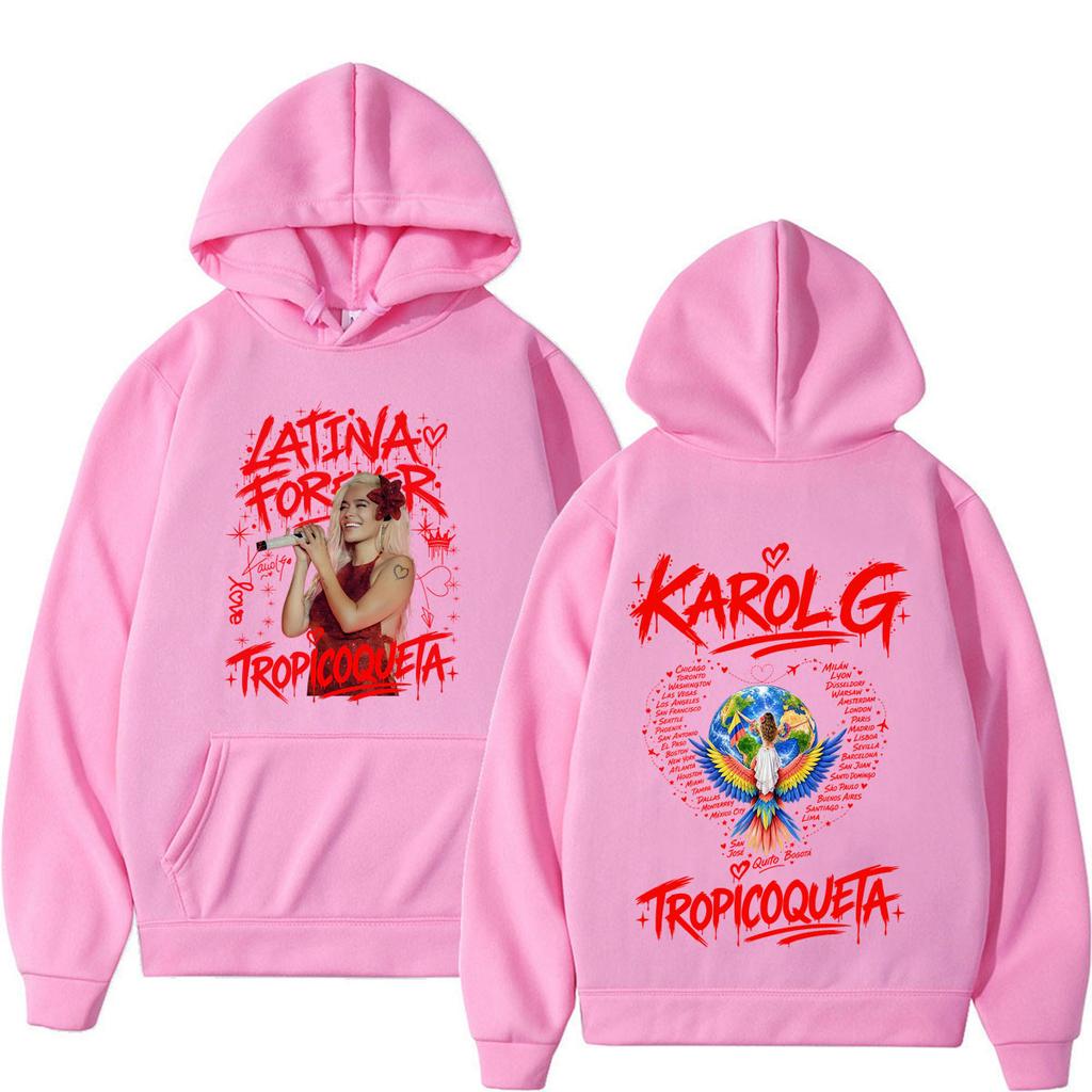 Karol G Tropicoqueta Album Tour 2026 Graphic Hoodie Men Women Fashion Sweatshirts Long Sleeves Loose Casual Oversized Pullover