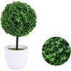 2pcs Artificial Plants Outdoor Decor Artificial Greenery In Pots Potted Topiary Trees Tabletop Artificial Topiary Fake Tree In Pot Simulated Snowball